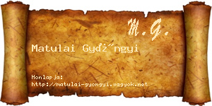 Matulai Gyöngyi névjegykártya